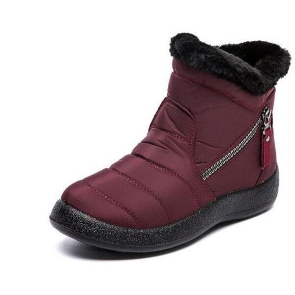 Women Boots Winter Waterproof Snow Boots Women Warm Cotton Padded Shoes Woman Double Zipper Thicken Plush - Image 4