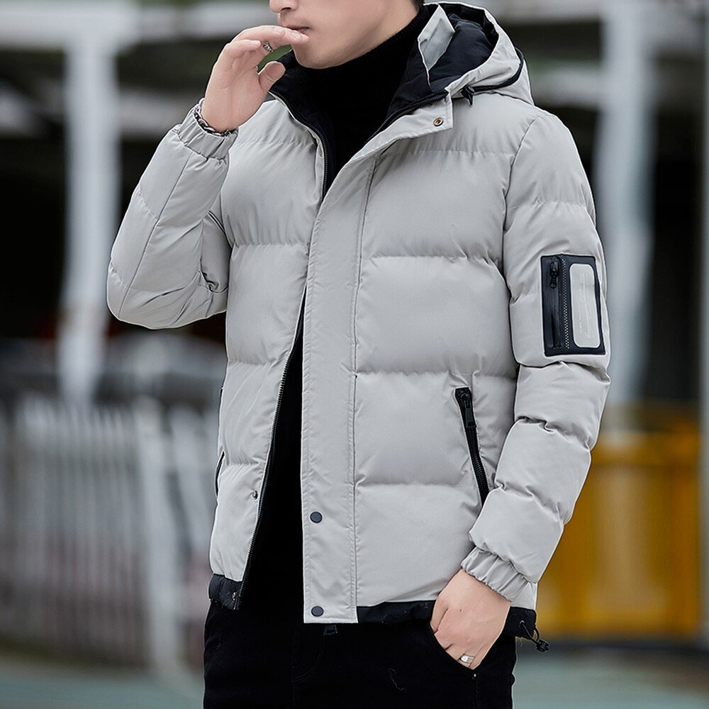 Korean Fashion Puffer Jacket Men Cotton Padded Jacket Men Fashion ...