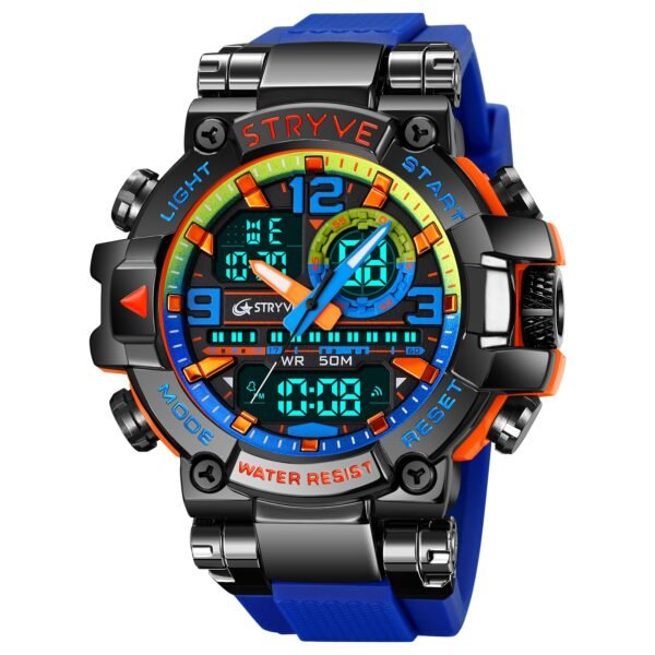 Fashion Men's Sport Watches Shock Resistant 50M Waterproof Wristwatch LED Alarm Stopwatch Clock Military Watches Men - Image 2