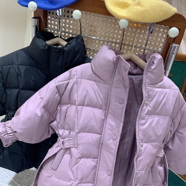 Fashion Baby Boy Girl Cotton Padded Jacket Winter Infant Toddler Child Coat Waist Belt Warm Thick Outwear Baby Clothes 2-10Y - Image 3