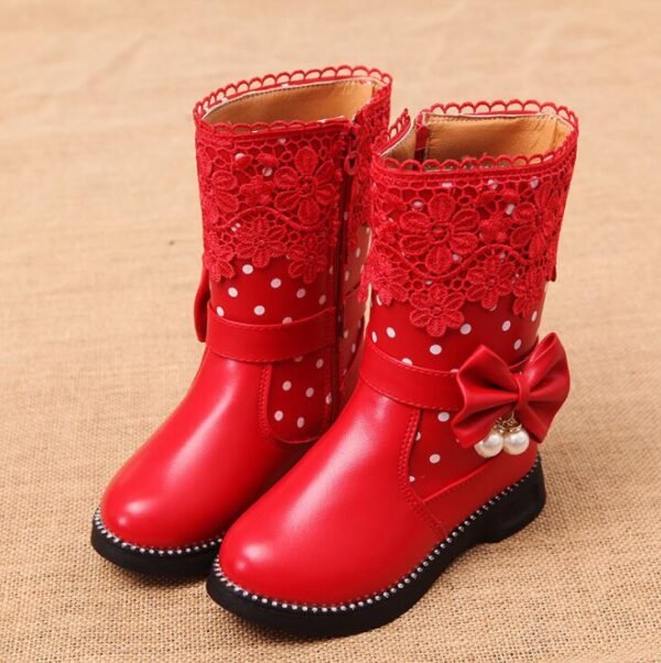 Girls Snow Boots Children Shoes Winter Fashion Boots Princess Sport Child Shoes Kids Bowtie Sneaker  Brand Fashion EUR 26-37 - Image 3
