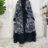 black-open-abaya