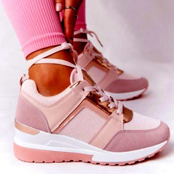 Women's Shoes  Summer Wedge Platform Casual Shoes Women Lace Up Sports Shoes Woman Plus Size Non Slip Breathable Sneaker - Image 2