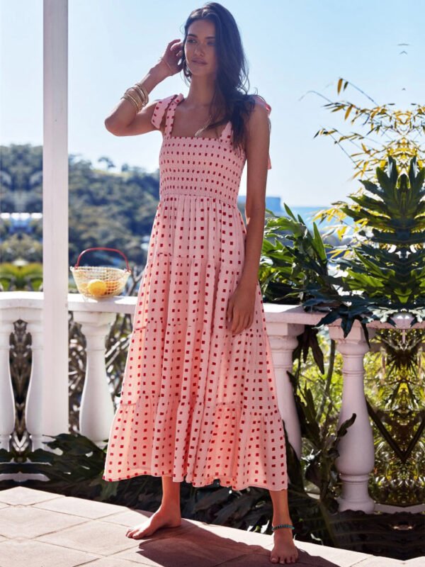 New Casual Long Women Print Dress Boho Female Holiday Dress Summer Spaghetti Strap Ladies Beach Dress Vestidos