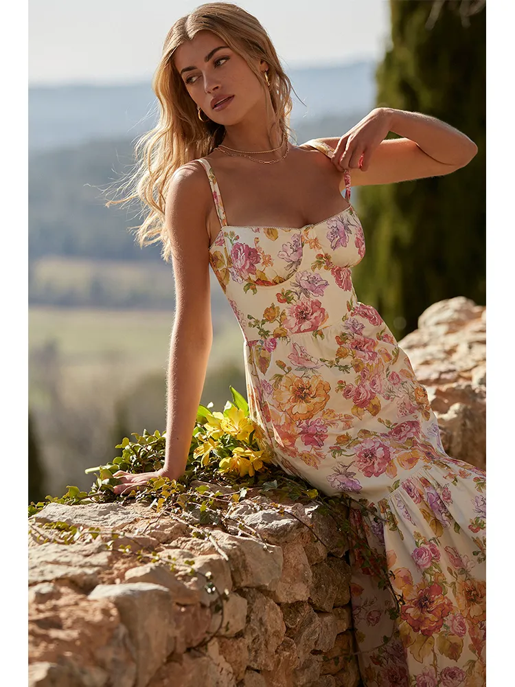 Print Bodycon A-line Dress Women Spaghetti Strap Summer Dress Midi Long  Strapless Nightclub Sexy Party Dresses - TK-Markt