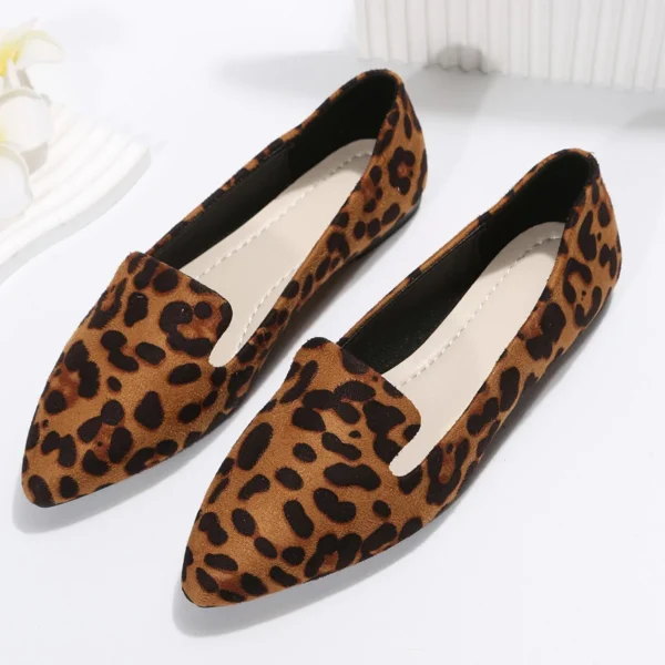 Loafers Flats Leopard Pointed Toe Casual Women Shoes New Comfortable Walking Mujer Zapatos:Wear-resisting - Image 5