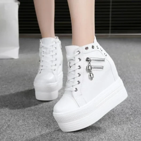 NEW Brand Hidden Heel Platform Sneakers Women's Breathable Wedge Canvas Shoes Woman Casual Ladies Boots Autumn Zapatos Mujer - Image 3