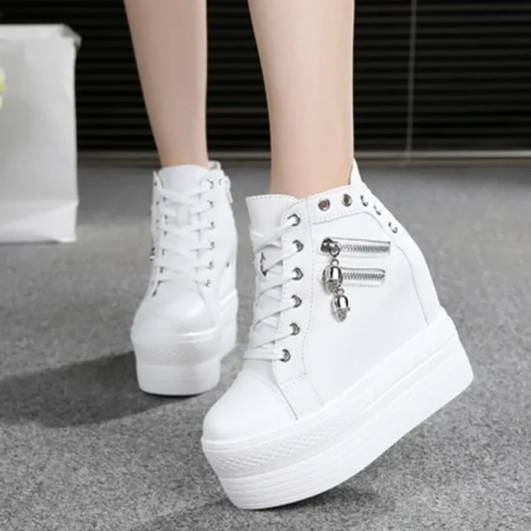 NEW Brand Hidden Heel Platform Sneakers Women's Breathable Wedge Canvas Shoes Woman Casual Ladies Boots Autumn Zapatos Mujer - Image 5