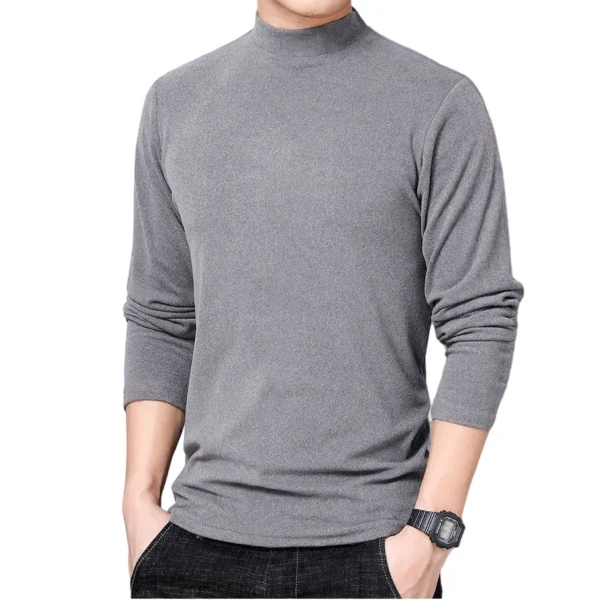 Winter T Shirt For Men Long Sleeve Tshirts Turtleneck Thermal Underwear High Quality Soft Thin fleece keep warm Shirt Homme 4xl - Image 5