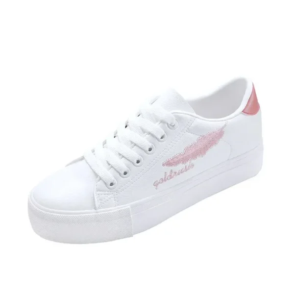 Size 35-43 Running Shoes Woman Summer Lace-up Trainers Round Toe Shoes White Sneakers Female Student Shoes - Image 2