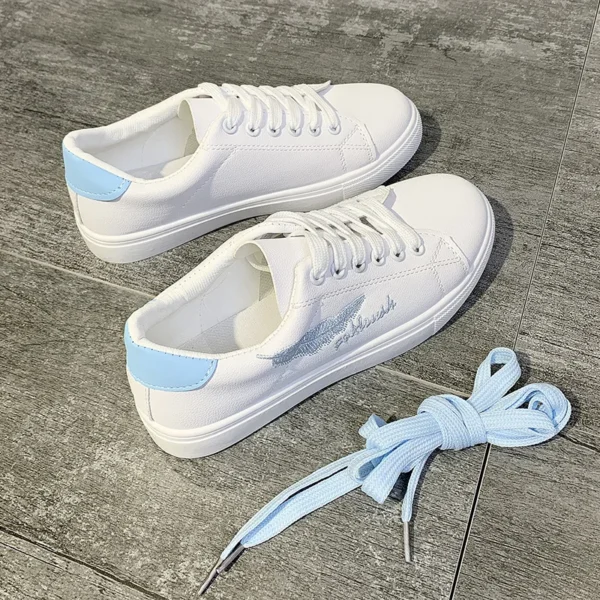 Size 35-43 Running Shoes Woman Summer Lace-up Trainers Round Toe Shoes White Sneakers Female Student Shoes - Image 4