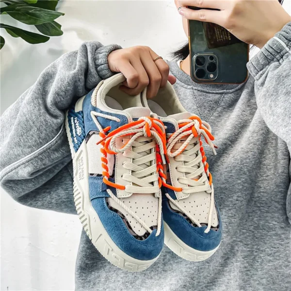 Men Skateboarding Shoes Canvas Thick Bottom Platform Shoes Comfortable Breathable Vulcanized Shoes Casual Sneakers Student Shoe - Image 2