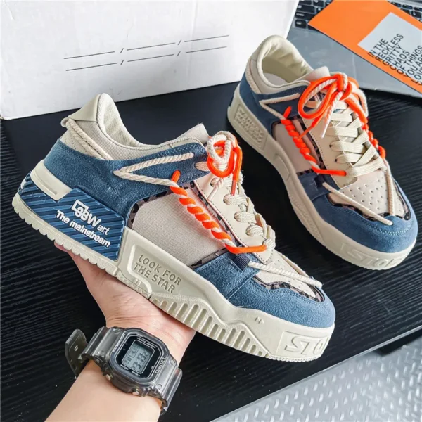 Men Skateboarding Shoes Canvas Thick Bottom Platform Shoes Comfortable Breathable Vulcanized Shoes Casual Sneakers Student Shoe