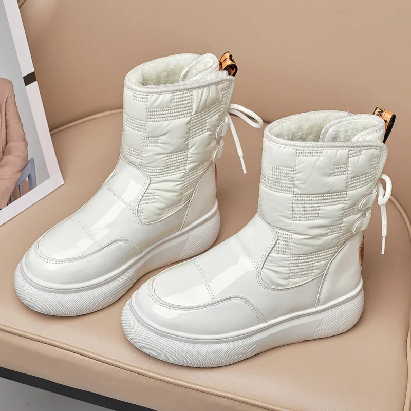 Women's Snow Boots 2 Winter New Female Ankle Boots Fashion Warm Fur Women Shoes Thick Plush Waterproof Non-slip Short Boots - Image 2