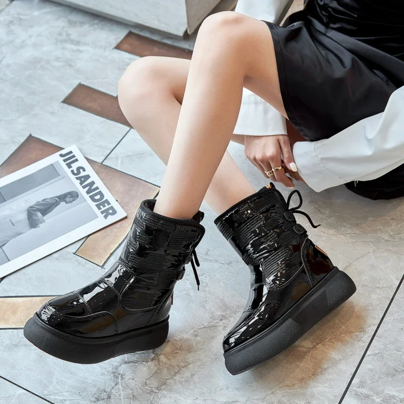 Women's Snow Boots 2 Winter New Female Ankle Boots Fashion Warm Fur Women Shoes Thick Plush Waterproof Non-slip Short Boots - Image 3