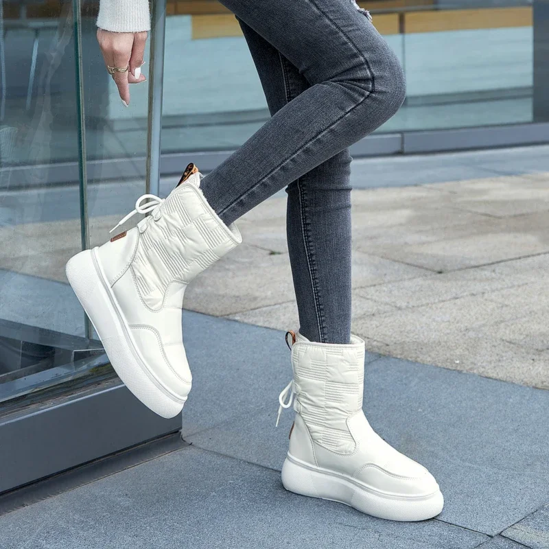 Women's Snow Boots 2 Winter New Female Ankle Boots Fashion Warm Fur Women Shoes Thick Plush Waterproof Non-slip Short Boots - Image 5